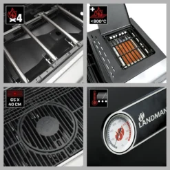 LANDMANN Gasgrill Triton 4.1 MaxX 120 Cm Schwarz Grillwagen Grill Brenner Grillstation BBQ Gas MaxX-Zone Für Maximale Hitze Emailliertem Gusseisen -Günstiges Laube Lust Geschäft b9009d8d23169f1acb322f1bd11ca9d4