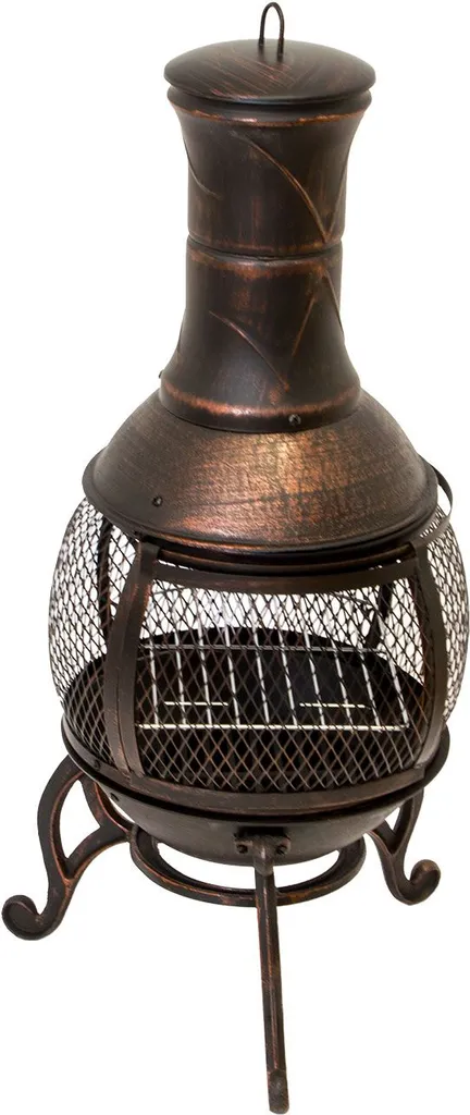 Terrassenofen Gartenkamin Mit Grill, Gusseisen, Grillkamin 360° FireView, Funkenschutzgitter 3 Terrassenofen Gartenkamin Mit Grill, Gusseisen, Grillkamin 360° FireView, Funkenschutzgitter