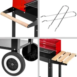 Tectake Holzkohlegrill Grillwagen - Schwarz/rot -Günstiges Laube Lust Geschäft b9bb85335950fbadce45d73ec63845fa