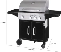 ProfiCook® Gasgrill 3 Brenner + 1 Seitenbrenner, Gas Grill Inkl. Gusseisen-Roste, Gasdruckminderer Und Schlauch, Für 5kg Gasflasche, Gasgrill Mit Kochplatte Und Temperaturanzeige , PC GG 1219 -Günstiges Laube Lust Geschäft baf0f03ab3f0959e8cd0aea0d9f6a894