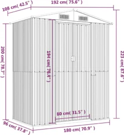 VidaXL Geräteschuppen Anthrazit 192x108x223 Cm Verzinkter Stahl -Günstiges Laube Lust Geschäft bbc8800b21ca26e09a73868661ffcb1c