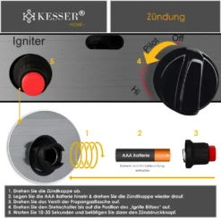 KESSER® Heizstrahler Pyramide Für Terrasse Terrassenheizer Gas 12,5 KW Gasheizstrahler Gasheizer , Wärmestrahler, Heizgerät, Inkl. Schutzhülle , Mit Gasschlauch Druckminderer , Wärmeabzug Edelstahl , Farbe:Grau -Günstiges Laube Lust Geschäft bbe90d420096fefe9dfa6f58356e5d0b