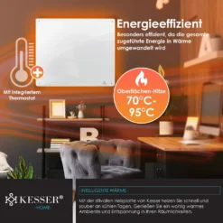 Kesser® Infrarotheizung Infrarot Wandheizung Heizung Heizkörper Heizpaneel 425-550W, Watt:1x 550 Watt -Günstiges Laube Lust Geschäft bcab858b817323d52a3461be6ad85823