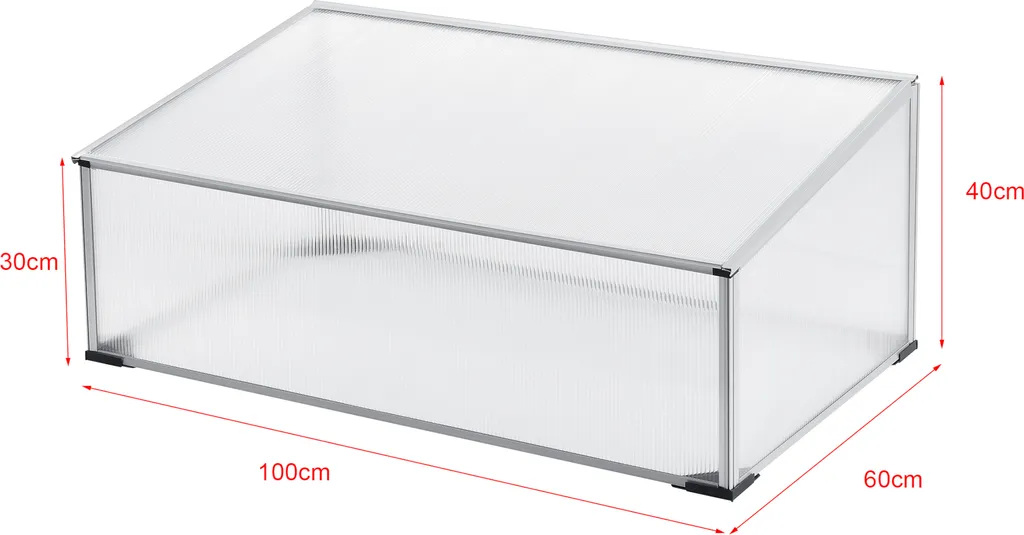 Frühbeet Mini-Gewächshaus 100x60 Cm Aluminium Polycarbonat Füße Aus Kunststoff 4 Frühbeet Mini-Gewächshaus 100x60 Cm Aluminium Polycarbonat Füße Aus Kunststoff – Bild 2
