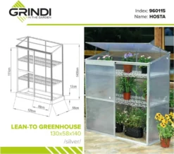 Grindi - Polycarbonat-Gartengewächshaus - 130x58x140 - Wandmontage -Günstiges Laube Lust Geschäft bd6e9de3f18e0b3b06ef2a4721b68be0