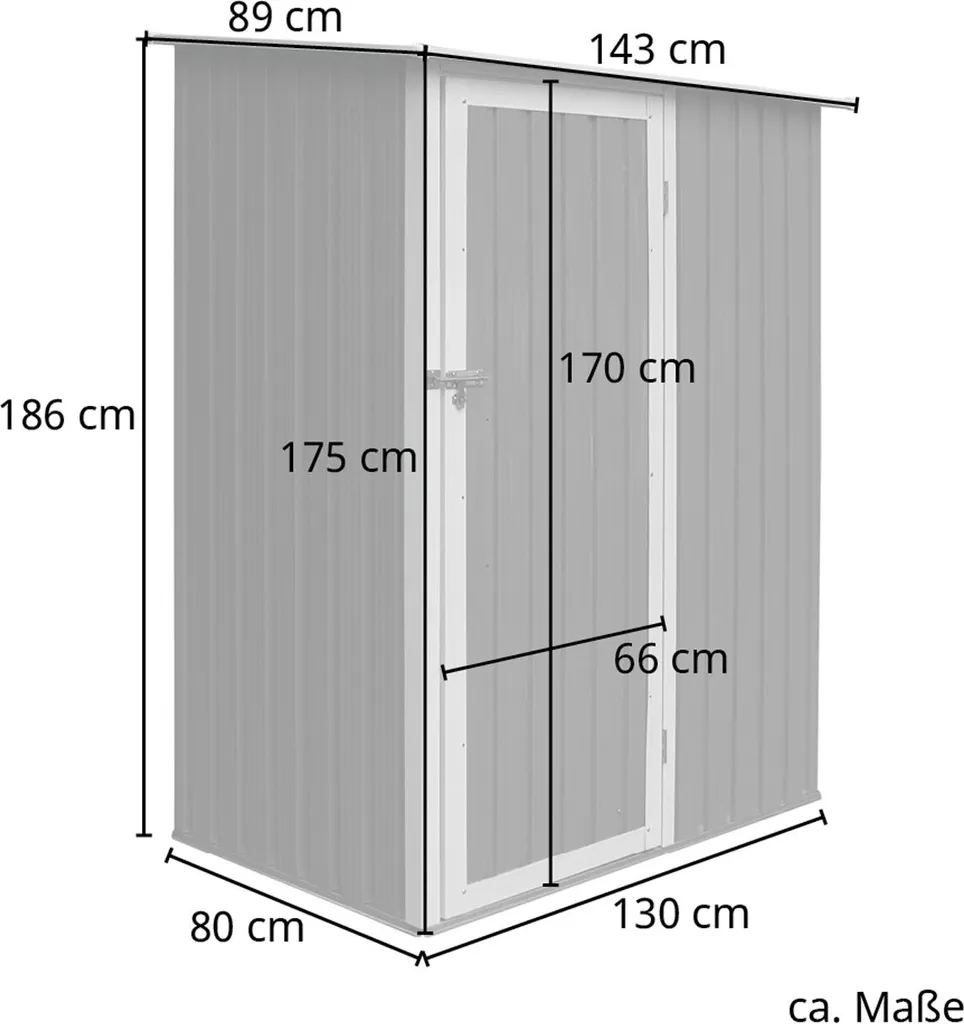 HATTORO P80 Geräteschuppen Metall Gartenschrank Geräteschrank Metallschrank 130x80x186 Cm Hellgrün 5 HATTORO P80 Geräteschuppen Metall Gartenschrank Geräteschrank Metallschrank 130x80x186 Cm Hellgrün – Bild 3