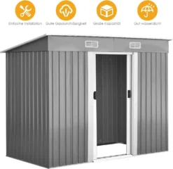 COSTWAY Gerätehaus Metall Gartenhaus 5m³ 238x131x181cm Mit 2 Schiebetüren Gartenhaus Geräteschuppen Für Outdoor & Garten 10 COSTWAY Gerätehaus Metall Gartenhaus 5m³ 238x131x181cm Mit 2 Schiebetüren Gartenhaus Geräteschuppen Für Outdoor & Garten -Günstiges Laube Lust Geschäft be128adced153b9a8afa4424f54dfd88