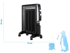 Purline MR1500B, Indoor, Flur, Schwarz, Drehregler, 1500 W, 500 W -Günstiges Laube Lust Geschäft c16040b27f4cf57a2e373250bbc8a10f