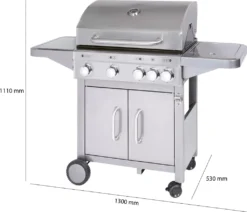 Proficook Gasgrill PC-GG 1181silber 4 Edelstahl-Brenner +zusätzliche Kochstelle (4+1) -Günstiges Laube Lust Geschäft c192da9c428e32bea15de5a02d46ea93