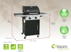Tepro Gasgrill Keansburg 2 SE, 2-Brenner, Gussrost, Abklappbare Seitenablagen -Günstiges Laube Lust Geschäft c1ac59dce235cbd551b23385033e2c11