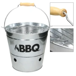 ECD Germany Grilleimer Ø 25cm Mit Grillrost Und Tragegriff, Eimergrill Aus Edelstahl In Silber, Minigrill Mit Belüftung, Campinggrill Holzkohlegrill BBQ Grill Picknickgrill Grillkübel Feuerkübel -Günstiges Laube Lust Geschäft c1be78c821c3e4184e9890d4b799ed69