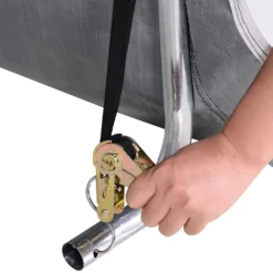 Outsunny Foliengerätehaus, Gerätehaus Im Garten, Foliengarage, Galvanisierter Stahl, PE, Grau 2 X 2 X 2 M -Günstiges Laube Lust Geschäft c23902d158bc35c313501f3e1d7ed932