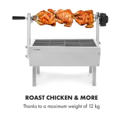 Klarstein Sauenland Mini Rotisserie-Grill ,Drehspieß ,Elektromotor: 4 Watt ,max. Beladung: 12 Kg ,höhenverstellbar ,Grillrost, Grillwanne, Drehspieß Und Standbeine Aus Edelstahl ,neues Standbein-Design Für Noch Besseren Halt ,silber -Günstiges Laube Lust Geschäft c34f8635f01cacc54daa4524116fa74c