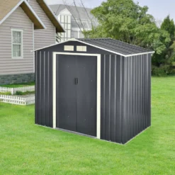 Gartenschuppen 213x127x185cm Aus Metall Gerätehaus Mit Metallrahmen Dunkelgrau 15 Gartenschuppen 213x127x185cm Aus Metall Gerätehaus Mit Metallrahmen Dunkelgrau -Günstiges Laube Lust Geschäft c3a2980d2ac8f23bfd4b275cf5a49b6c