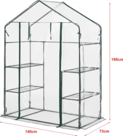 Gewächshaus Hoorn Mit Ablagen 140 X 73 X 195 Cm Foliengewächshaus Mit Reißverschluss Treibhaus Pflanzhaus Stahlrahmen Transparent -Günstiges Laube Lust Geschäft c3b4cf5c19be830202ac0d78896d7b07