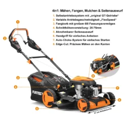 FUXTEC Benzin Rasenmäher FX-RM5196PRO 51cm Schnittbreite Mäher 6PS Benzinmäher -Günstiges Laube Lust Geschäft c4edfa690e6167eabf2d1ceec05346e1
