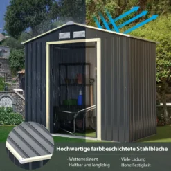 COSTWAY Gerätehaus Metall, 213x127x195 Cm, Geräteschuppen Abschließbar, Gartenhaus Mit 4 Luftschlitzen & Schiebetür, Garten Schuppen Für Rasenmäher Fahrräder, Metallschuppen Geräteschuppen Outdoor -Günstiges Laube Lust Geschäft c54ebaecb9ad4beb1eb9efd46290e21a