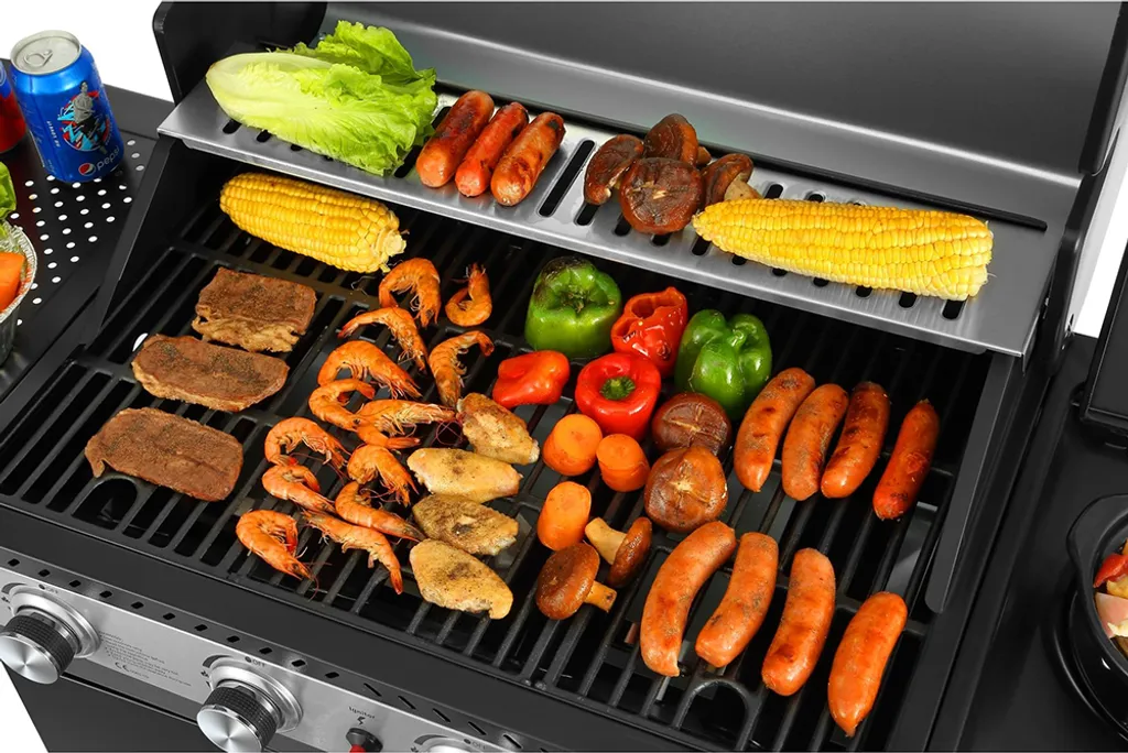 El Fuego Gasgrill / Grillwagen Burlington 4 Brenner +1 Seitenbrenner, Grillfäche 70x42cm 8 El Fuego Gasgrill / Grillwagen Burlington 4 Brenner +1 Seitenbrenner, Grillfäche 70x42cm – Bild 6