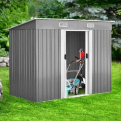 COSTWAY Gerätehaus Metall Gartenhaus 5m³ 238x131x181cm Mit 2 Schiebetüren Gartenhaus Geräteschuppen Für Outdoor & Garten 12 COSTWAY Gerätehaus Metall Gartenhaus 5m³ 238x131x181cm Mit 2 Schiebetüren Gartenhaus Geräteschuppen Für Outdoor & Garten -Günstiges Laube Lust Geschäft c697bb5d9733fb0ec8a39c3910d80705