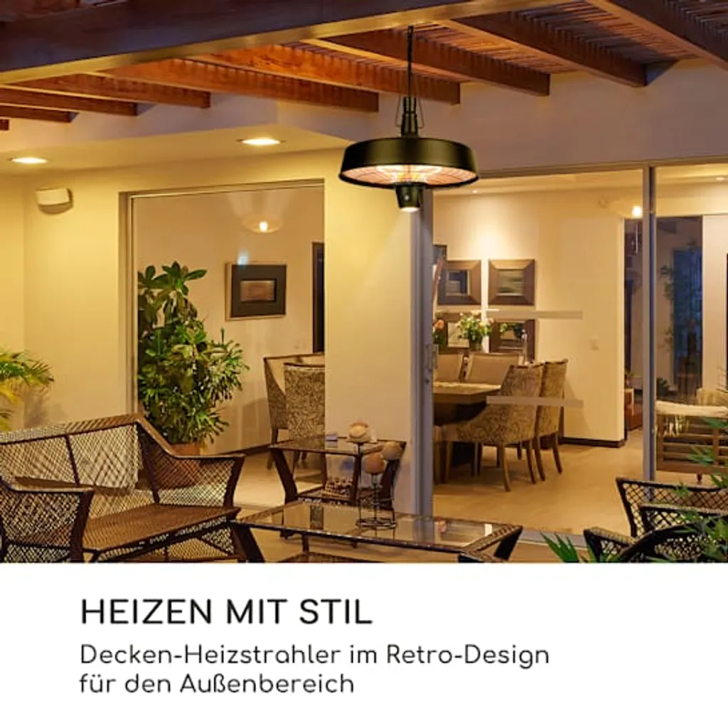 Blumfeldt Camden Heat Deluxe Infrarot-Heizstrahler 2500W , LED , IP24 , Decken-Heizstrahler Im Retro-Design Für Den Außenbereich , Wirkungsbereich: Bis Zu 50 M² 5 Blumfeldt Camden Heat Deluxe Infrarot-Heizstrahler 2500W , LED , IP24 , Decken-Heizstrahler Im Retro-Design Für Den Außenbereich , Wirkungsbereich: Bis Zu 50 M² – Bild 3