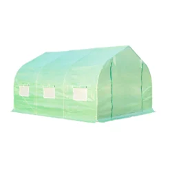 Outsunny Folien Gewächshaus Foliengewächshaus Treibhaus Frühbeet Pflanzenhaus Tomatenhaus Giebeldach 350 × 300B × 200H Cm -Günstiges Laube Lust Geschäft c7d24880d3996831f1d614f7dadfa184