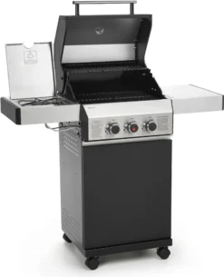 TAINO BLACK 2+1 Gasgrill-Set Haube Regler Gasgrill Mit Seitenbrenner Gusseisen-Rost Gasgrill 2 Brenner Standgrill Matt Schwarz -Günstiges Laube Lust Geschäft c7d9fc755ecf39e27cfadbf0262d2251
