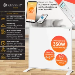 KESSER® Infrarotheizung Energiesparend Infrarot 2in1 Standgerät & Wandmontage Elektroheizung Mit Fernbedienung Thermostat & App-Steuerung Timer Elektrisch Heizpaneel Heizung Konvektor Standfüße, Farbe:Weiß, Größe:350W -Günstiges Laube Lust Geschäft c8516108a975bdc60b843296ebcdf1cf