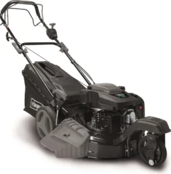 Scheppach MS197-51B Black Benzin Rasenmäher Trike Mit Radantrieb | 5,2PS | 4-Takt Motor 200ccm | 51cm Schnittbreite | 65L Fangkorb | Stahlgehäuse | 7-Fach Schnitthöhenverstellung 25-75mm