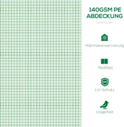 Outsunny Foliengewächshaus Mini Tunnelgewächshaus Mit Mesh Fenster, UV-beständige Frühbeet Für Garten Zur Aufzucht, PE Folie, Grün, 300 X 80 X 45 Cm -Günstiges Laube Lust Geschäft ca1ba5744628f2a973258a5349fb8663