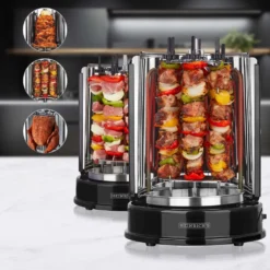 Dönergrill Für Zuhause, Schaschlikgrill Rotissiere Hähnchengrill Gyros Kebab, Drehspieß, Elektro Grill, BBQ, Tischgrill, Hähnchen, Vertikalgrill Aus Edelstahl Inkl. 6 Schaschlikspieße -Günstiges Laube Lust Geschäft cb3e5d41e2a043ac69f5e5fe4191ae4a
