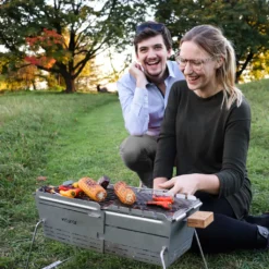 KNISTER Grill PREMIUM - Mobiler Holzkohlegrill Aus Edelstahl - GERMANY - 28-49x20cm -Günstiges Laube Lust Geschäft cb78858a3ff1972e061d352e7ac1a09b