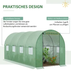 Outsunny Foliengewächshaus Begehbares Gewächshaus 4 X 2 M Polytunnel Folientunnel Treibhaus Frostschutz Stahlrohr Dunkelgrün -Günstiges Laube Lust Geschäft cb86b13cbdbf690c4f7930476a967f3e