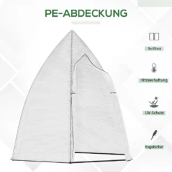 Outsunny Mini Gewächshaus Überwinterungszelt Für Pflanzen Mit Rolltür Garten Balkon Winterschutz Weiß 160 X 138 X 180 Cm -Günstiges Laube Lust Geschäft cc0578a59d9c53f94f4c2a668c4ce928