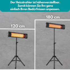 Echos Heizstrahler | Mit Fernbedienung | Timer | 3 Leistungsstufen | 850 Watt | 1650 Watt | 2500 Watt -Günstiges Laube Lust Geschäft cc7c8be452ba5754676edc0242165200