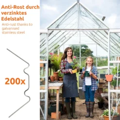 ECENCE 200x Gewächshaus-Klammern Edelstahl Verzinkt Rostfrei Und Sturmfest Für Gewächshaus & Gla -Günstiges Laube Lust Geschäft cca638ebc19166ef52c9294f39b0b3ee