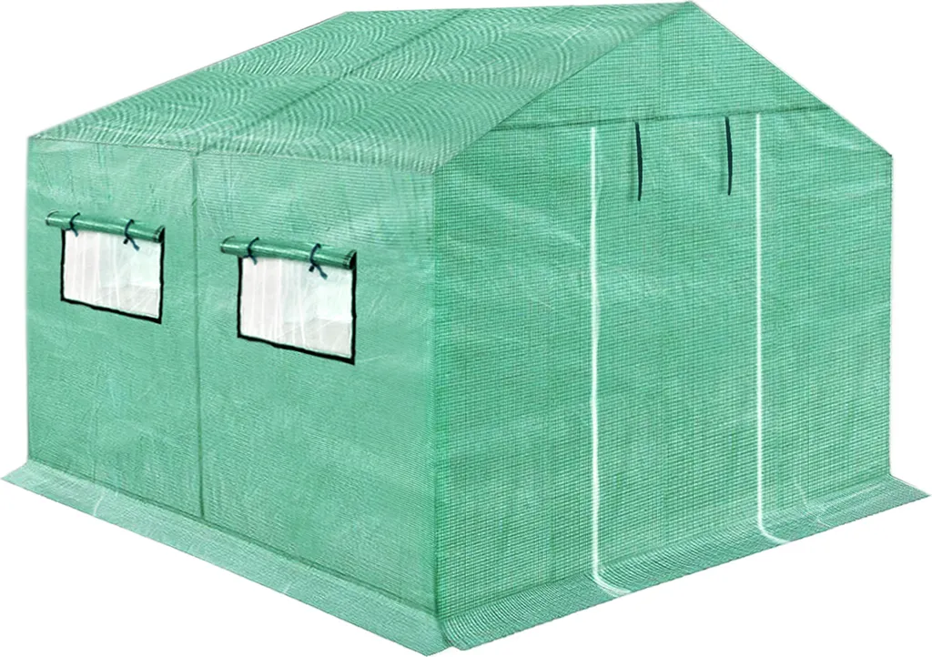 LZQ Gewächshaus Foliengewächshaus Mit Gitternetzfolie Und Fernster 3x2x2m 6m² Winterfest Tomatenhaus Gewächshäuser Pflanzenhaus Anzucht 16 LZQ Gewächshaus Foliengewächshaus Mit Gitternetzfolie Und Fernster 3x2x2m 6m² Winterfest Tomatenhaus Gewächshäuser Pflanzenhaus Anzucht – Bild 14