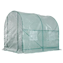 Outsunny Foliengewächshaus Tomatengewächshaus Treibhaus Folientunnel Frühbeet Mit Fenster Grün 245 X 200 X 198 Cm -Günstiges Laube Lust Geschäft cdefda3239bcdfdcfe7ca34670d69306