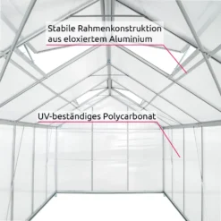 Tectake Gewächshaus Aus Aluminium Mit Fundament - 375 X 185 X 195 Cm -Günstiges Laube Lust Geschäft ce8e04036a27d68cb15bb232ab927321