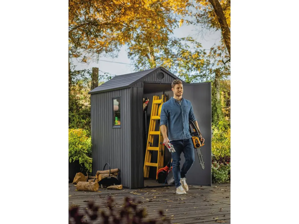 Keter Gerätehaus Darwin 46 Grau Holz-Optik 13 Keter Gerätehaus Darwin 46 Grau Holz-Optik – Bild 11