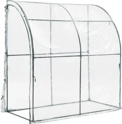 Wand-Gewächshaus Juta 100x200x215cm Foliengewächshaus Treibhaus PVC Folie Transparent