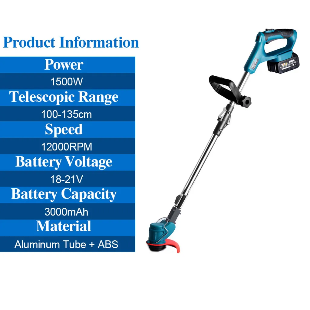 1500W Elektrorasenmäher Akku Rasenmäher Mit Rolle Und 2 Batterien 5 1500W Elektrorasenmäher Akku Rasenmäher Mit Rolle Und 2 Batterien – Bild 3
