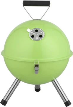 ACTIVA Kugelgrill Tischgrill Mallorca Holzkohlegrill Grün Rundgrill Mit Deckel Picknick Grill Reise Holzkohle-Grill