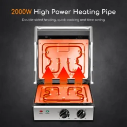 Aigostar Kontaktgrill, Sandwichmaker, 180° Aufklappbar Als Tischgrill, Panini Grill Mit Abnehmbaren Platten, Regelbarer Thermostat &Timer, Antihaftbeschichtet, 2000W -Günstiges Laube Lust Geschäft d180f303fc30b9bfbe218f651f3f4c06