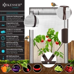 KESSER® Premium Tomatengewächshaus Foliengewächshaus, Gewächshaus Klein, Tomatenhaus, Treibhaus Mit Tür Zum Aufrollen - 100 X 50 X 150 Cm Frühbeet, Gemüse, Blumen, Obst, Garten, Farbe:Transparent, Größe:100 X 50 X 150 Cm 12 KESSER® Premium Tomatengewächshaus Foliengewächshaus, Gewächshaus Klein, Tomatenhaus, Treibhaus Mit Tür Zum Aufrollen - 100 X 50 X 150 Cm Frühbeet, Gemüse, Blumen, Obst, Garten, Farbe:Transparent, Größe:100 X 50 X 150 Cm -Günstiges Laube Lust Geschäft d1e0b848accf721716c65d2b1acf4092