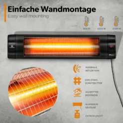 TRESKO Infrarot Heizstrahler 2500W Schwarz Mit Fernbedienung & Timer | Wärmestrahler Terrasse Elektrisch Mit 3 Heizstufen | Terrassenstrahler Innen & Außen | Wand-Infrarotstrahler Mit LED-Anzeige Quarzstrahler Wickeltischstrahler 12 TRESKO Infrarot Heizstrahler 2500W Schwarz Mit Fernbedienung & Timer | Wärmestrahler Terrasse Elektrisch Mit 3 Heizstufen | Terrassenstrahler Innen & Außen | Wand-Infrarotstrahler Mit LED-Anzeige Quarzstrahler Wickeltischstrahler -Günstiges Laube Lust Geschäft d310e49f4b8d0b956bb8ad74c1da0710