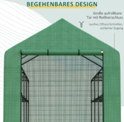 Outsunny Foliengewächshaus Gewächshaus Mit 18 Regalebenen Begehbares Gartenhäuschen Treibhaus Tomatenhaus Pflanzenhaus Mit Aufrollbarem Eingang Frühbeet Grün 244 X 180 X 210 Cm -Günstiges Laube Lust Geschäft d31d4dafdf5b321e242a1ab3e48c7e43
