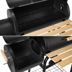 Tectake Holzkohlegrill Smoker Mit Thermometer - Schwarz -Günstiges Laube Lust Geschäft d4179c00264cb55da8b3648746091768