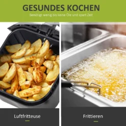 HOMCOM Luftfritteuse Frittierkorb 5L 1700W Heißluftfritteuse Zum Frittieren Grillen Braten Backen Ohne Fett PP Aluminium Silber+Schwarz 38,5 X 30,7 X 33,1 Cm -Günstiges Laube Lust Geschäft d4dccfab5cd4d86707a8c3e85f32fa44