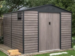 Gartenhaus Gerätehaus - 8,94 M² - Stahl - Holz-Optik - ADELMO -Günstiges Laube Lust Geschäft d4f5f6c75fba5e4fdfa4b65a6d22b772