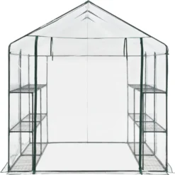 Gewächshaus Grünau Mit Ablagen 200 X 200 X 220 Cm Foliengewächshaus Pflanzhaus Treibhaus Stahlrahmen Transparent -Günstiges Laube Lust Geschäft d569574bf8055a1c25509f94f1ac01cf